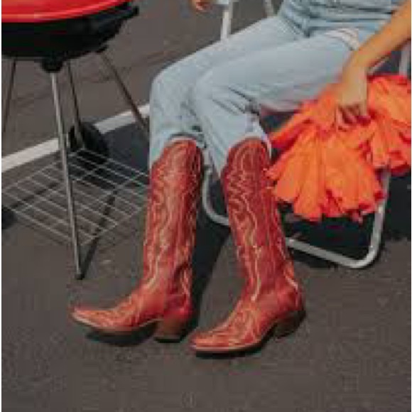 DAN POST WOMEN’S WESTERN HALLIE LEATHER BOOT COLOR: RED SIZE: 9 COWGIRL - Picture 15 of 16